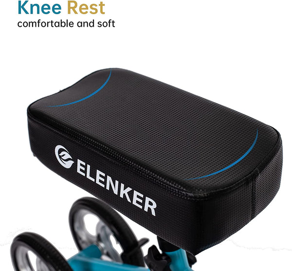 ELENKER® YF-9005A Knee Scooter Economy Knee Walker with Dual Braking System for Injury or Surgery to The Foot, Ankle Injuries Blue