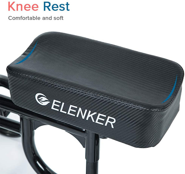 HCT-9125A ELENKER® Steerable Knee Walker Deluxe Medical Scooter for Foot Injuries Compact Crutches Alternative black