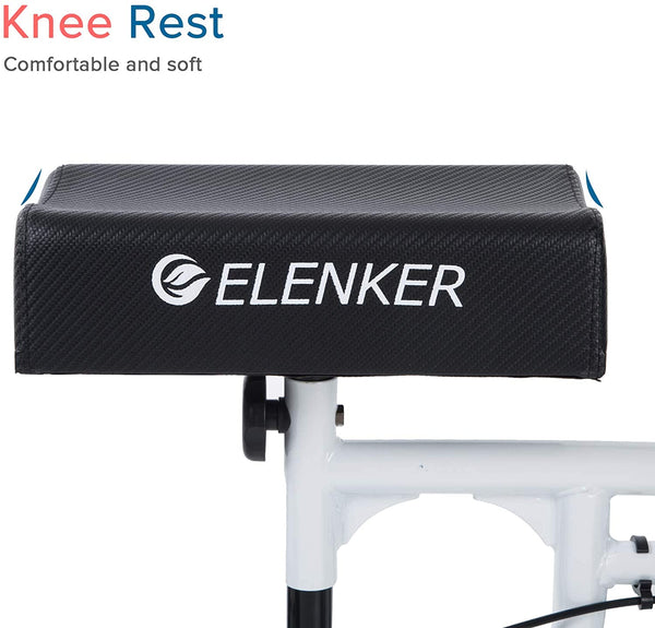 HCT-9125A ELENKER® Steerable Knee Walker Deluxe Medical Scooter for Foot Injuries Compact Crutches Alternative Blue Refurbished