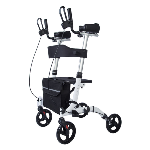 HFK-9210KDB Upright Walker, Stand Up Folding Rollator Walker Back Erect Rolling Mobility Walking Aid with Seat,Padded Armrests for Seniors and Adults freeshipping - Elenker
