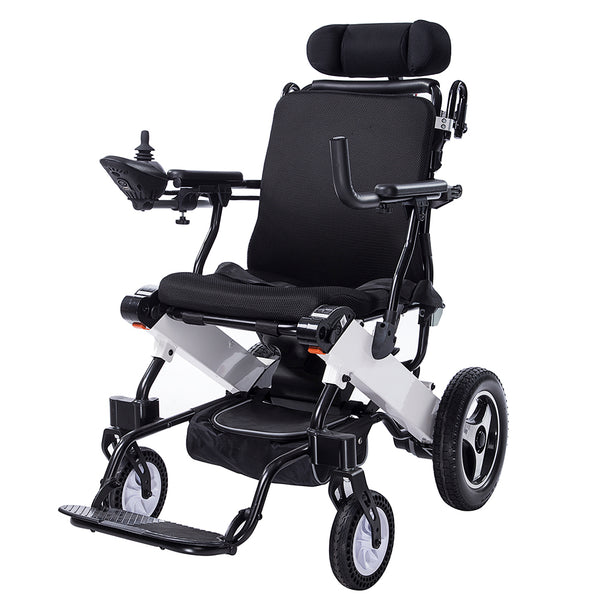 DY01105 2020 Electric Wheelchair, Foldable Powered Wheel Chair, 15 Miles Battery Life with Headrest for Home Outdoor freeshipping - Elenker