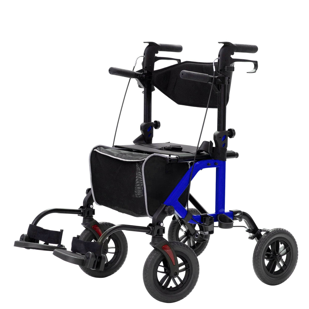ELENKER® AllTerrain 2in1 Rollator Walker/Transport Chair Folding